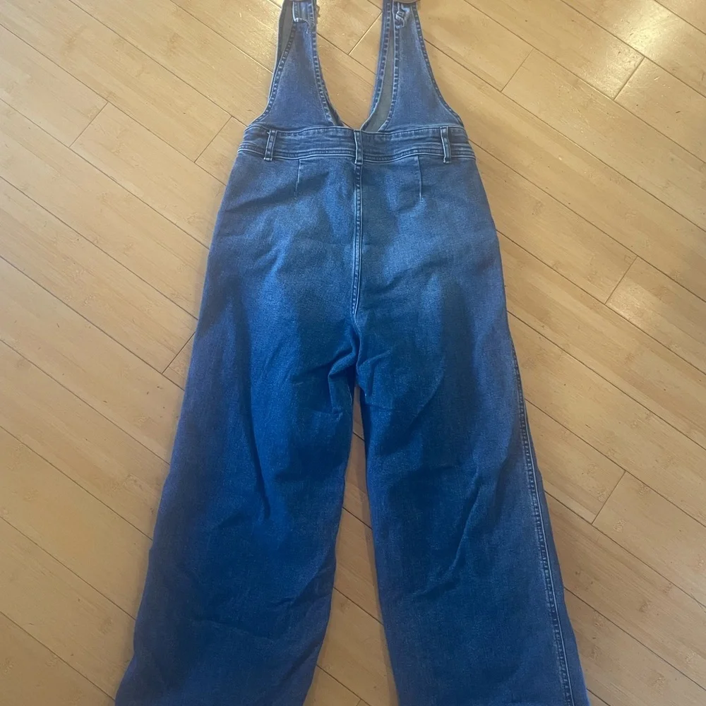 Free people cropped wide leg overalls size 4 - Picture 1 of 3